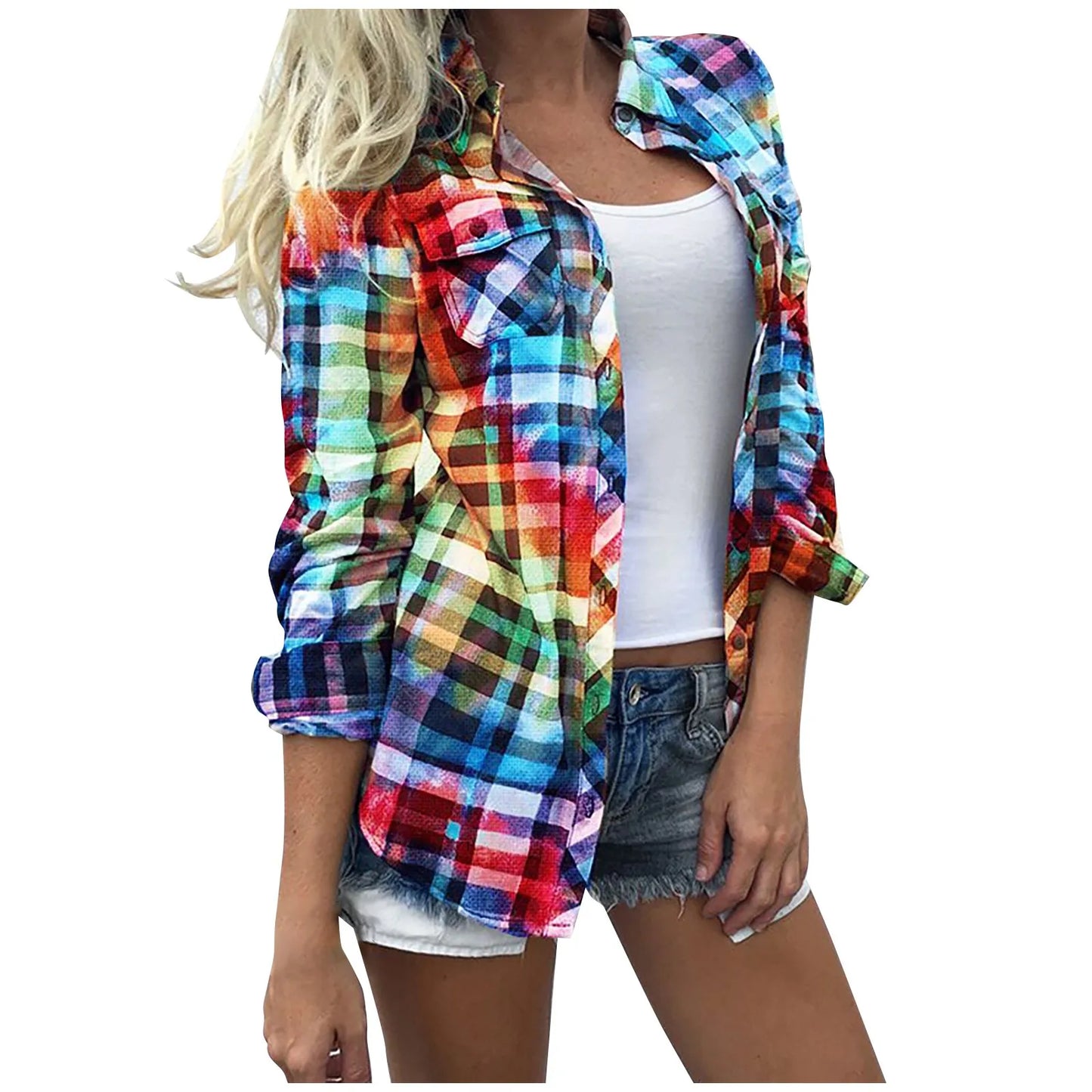 Plaid Printed Multicolor Blouse