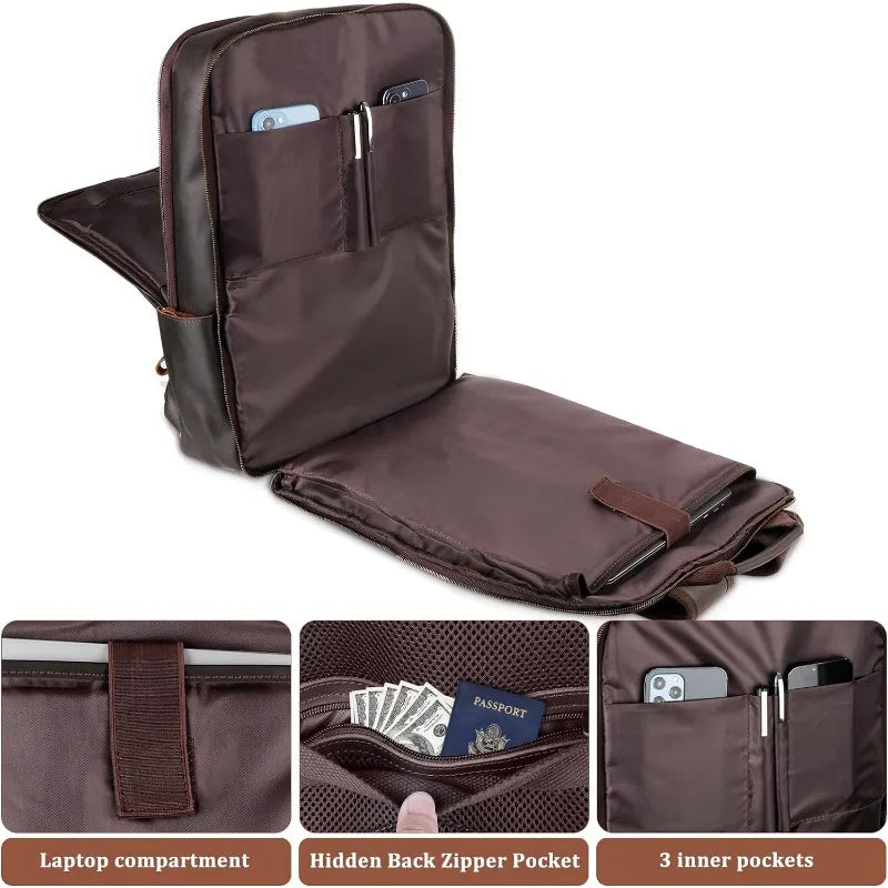 Leather Laptop Backpack