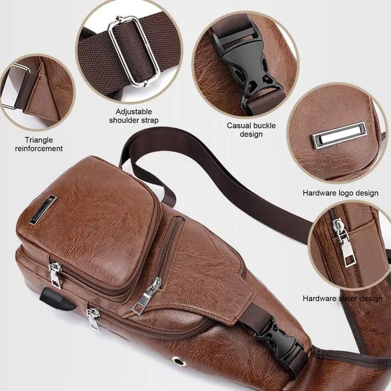Leather Crossbody Chest Bag