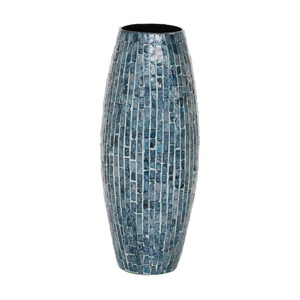 Handmade Blue Mother of Pearl Vase