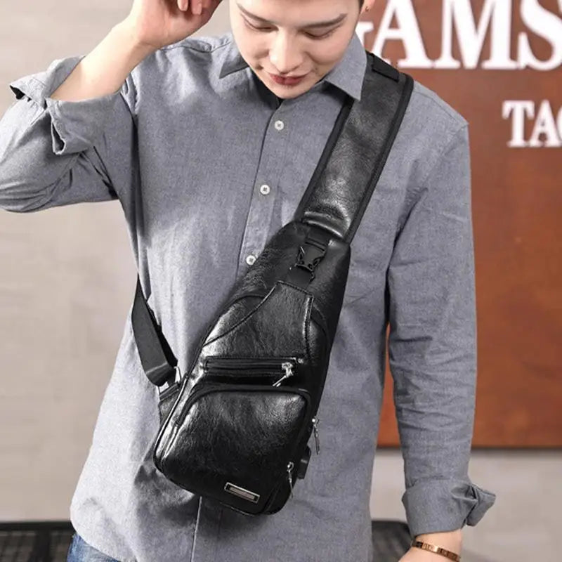 Leather Crossbody Chest Bag