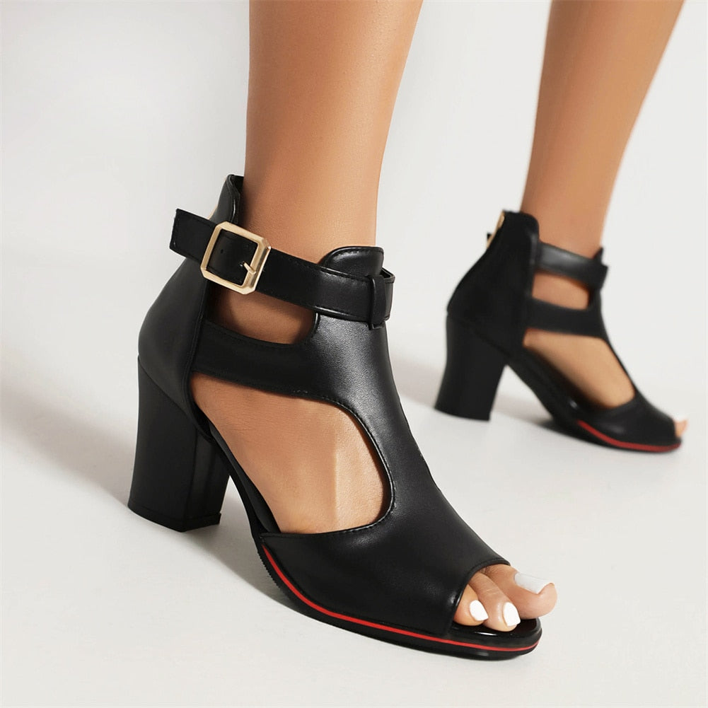 Peep Toe Sandal Heels - suniah