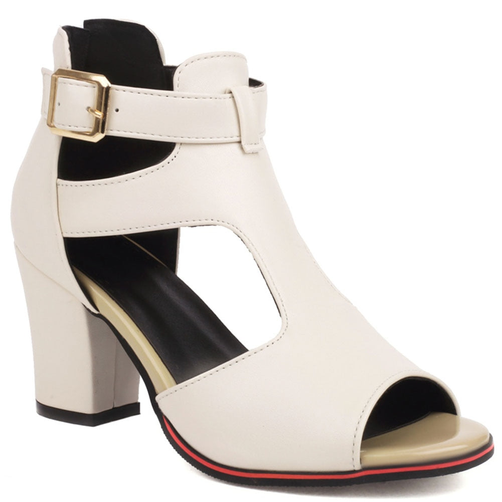 Peep Toe Sandal Heels - suniah