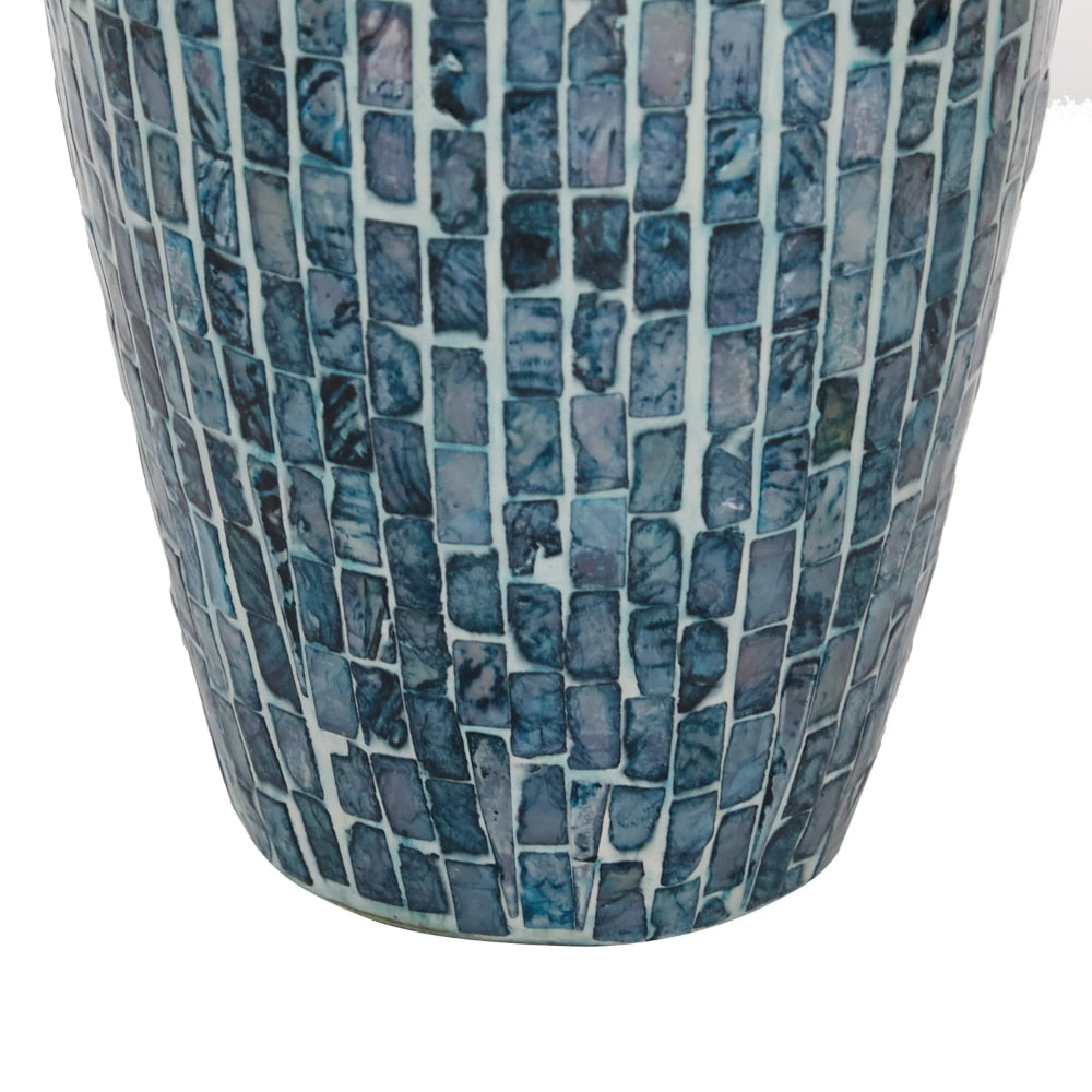 Handmade Blue Mother of Pearl Vase