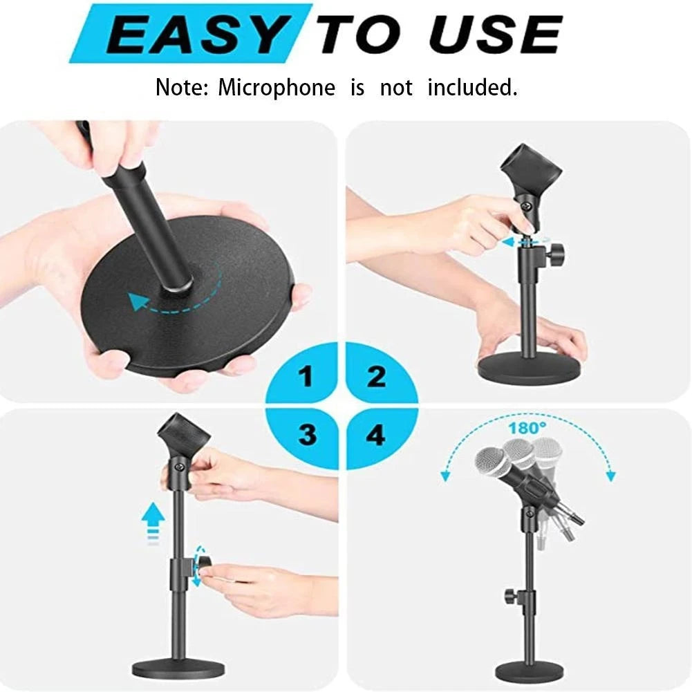 Microphone Stand with Cell Phone Holder Clip
