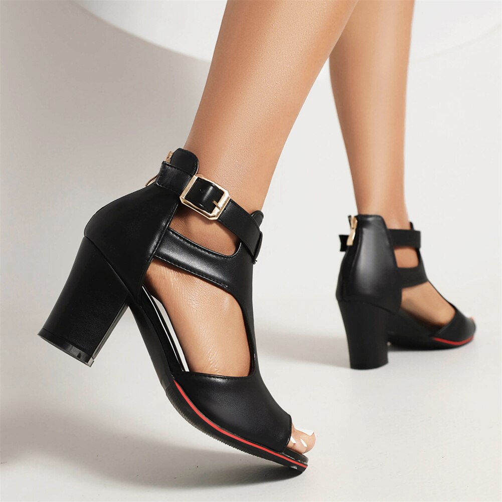 Peep Toe Sandal Heels - suniah