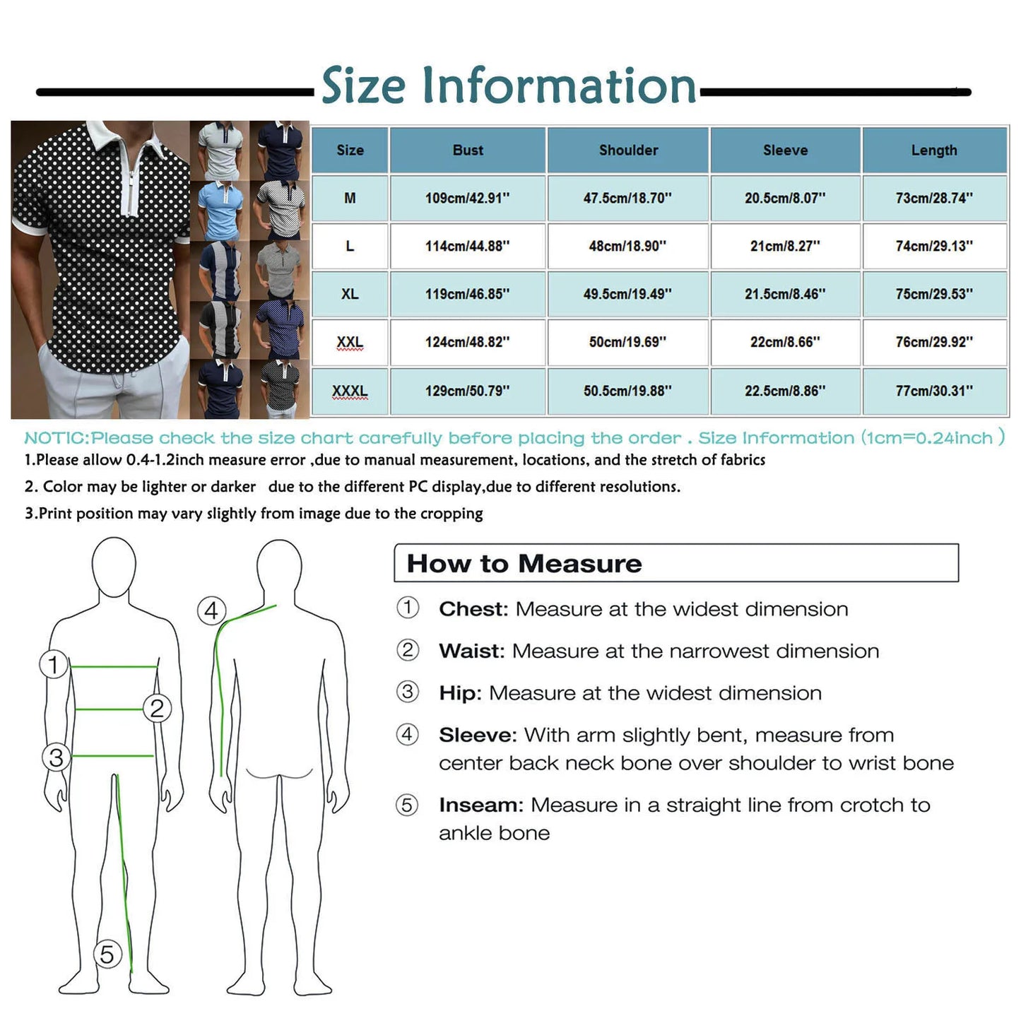 Collar  T-Shirt with Zipper