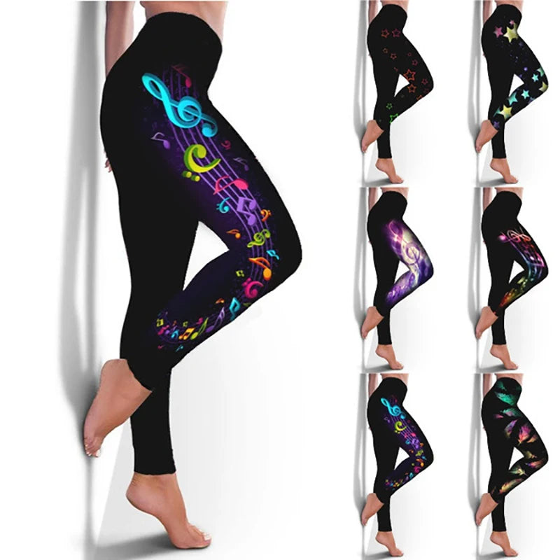 Butterfly Print Yoga Pants
