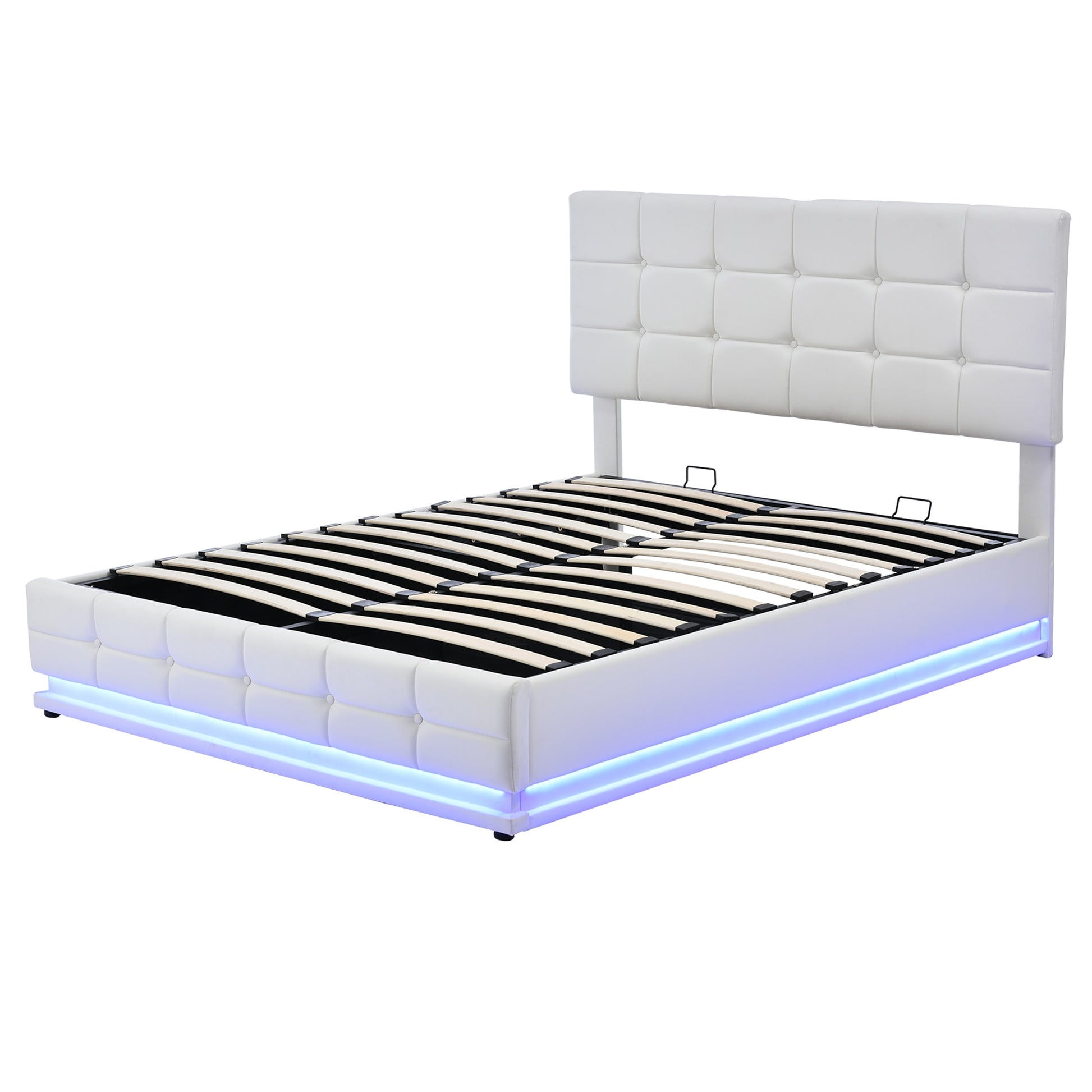 Queen Size Platform Bed with Hydraulic Storage SysteM - suniah