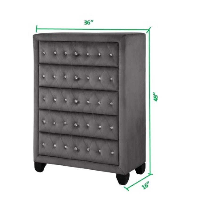 Modern Tufted Velvet Bedroom Set - suniah