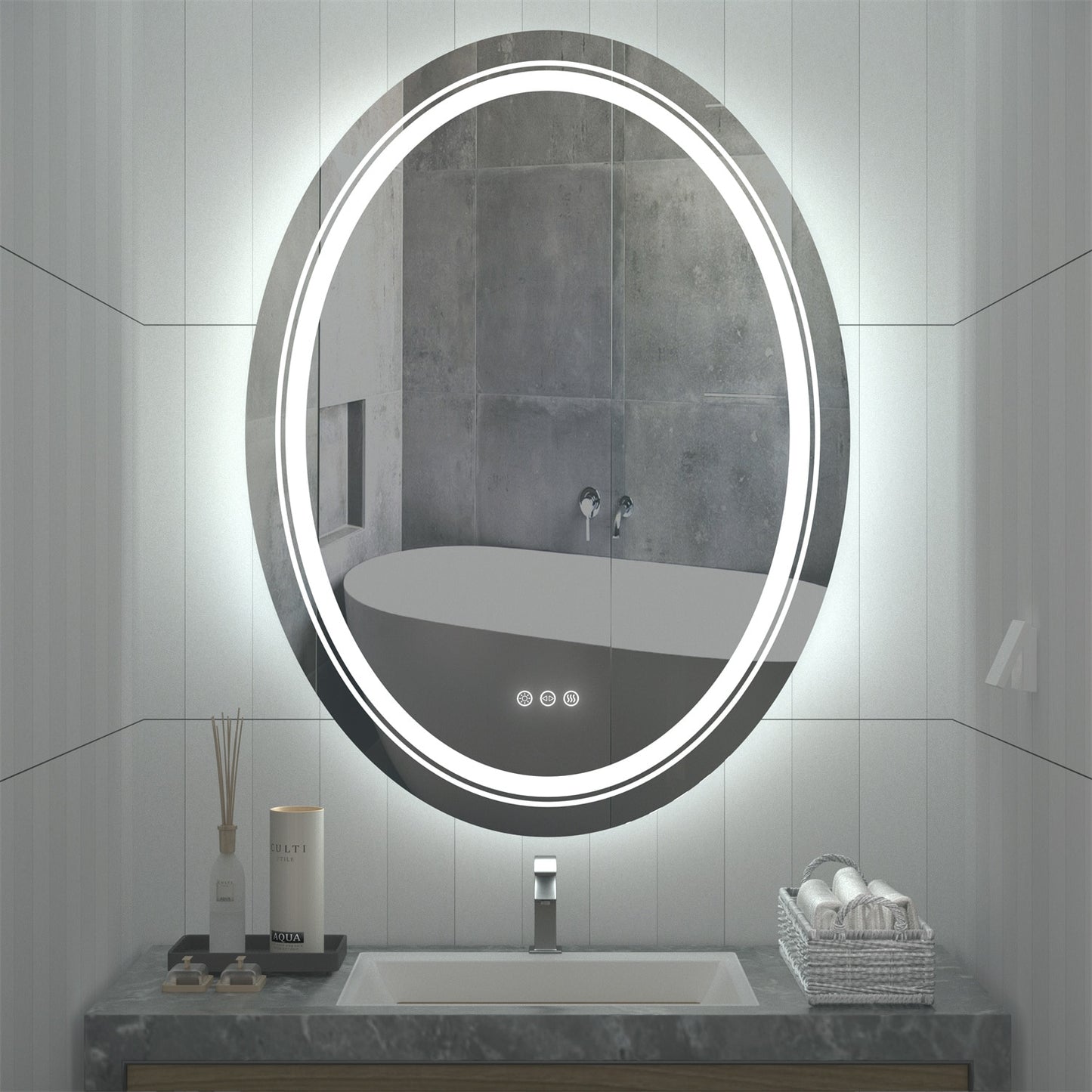 Oval LED Bathroom Mirror