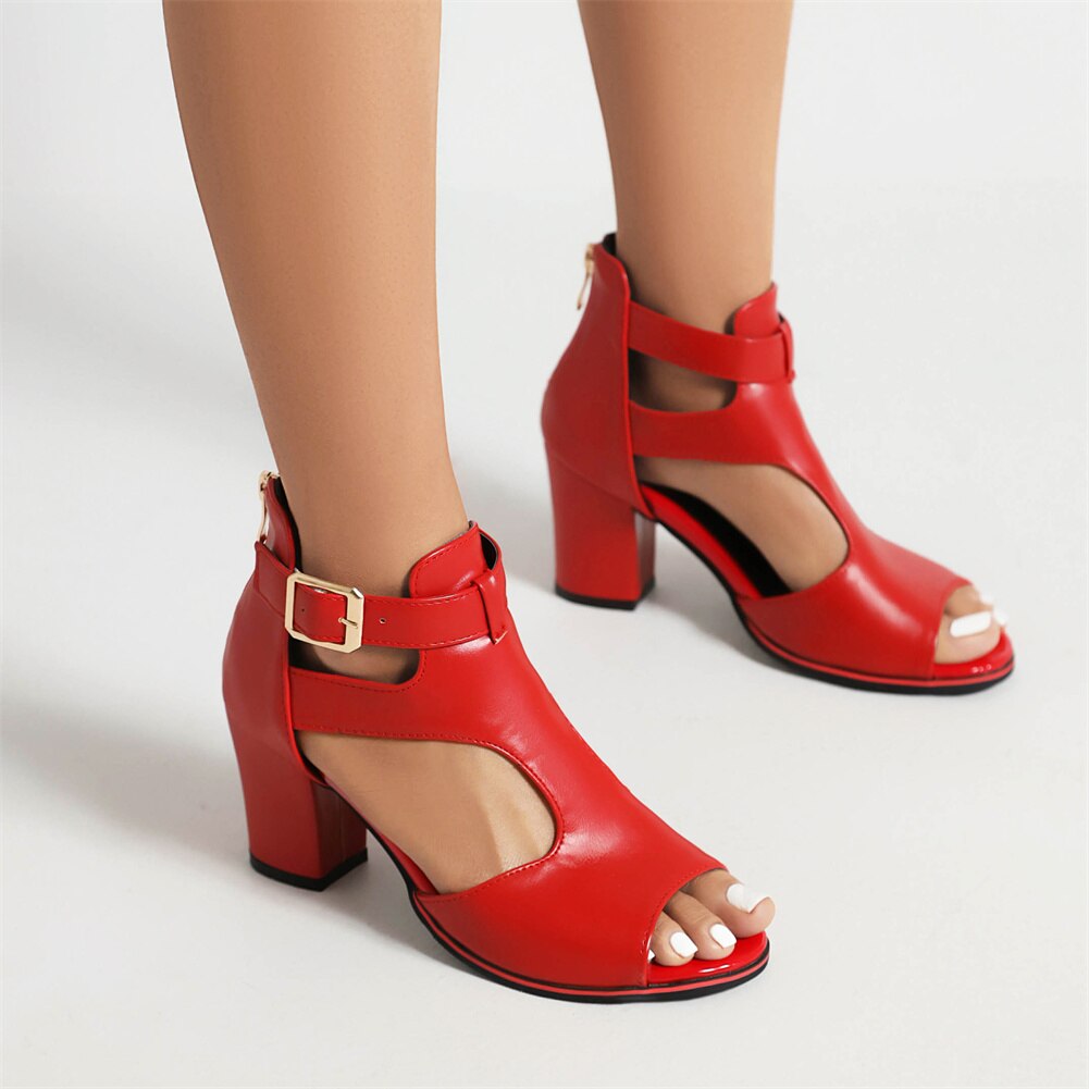 Peep Toe Sandal Heels - suniah