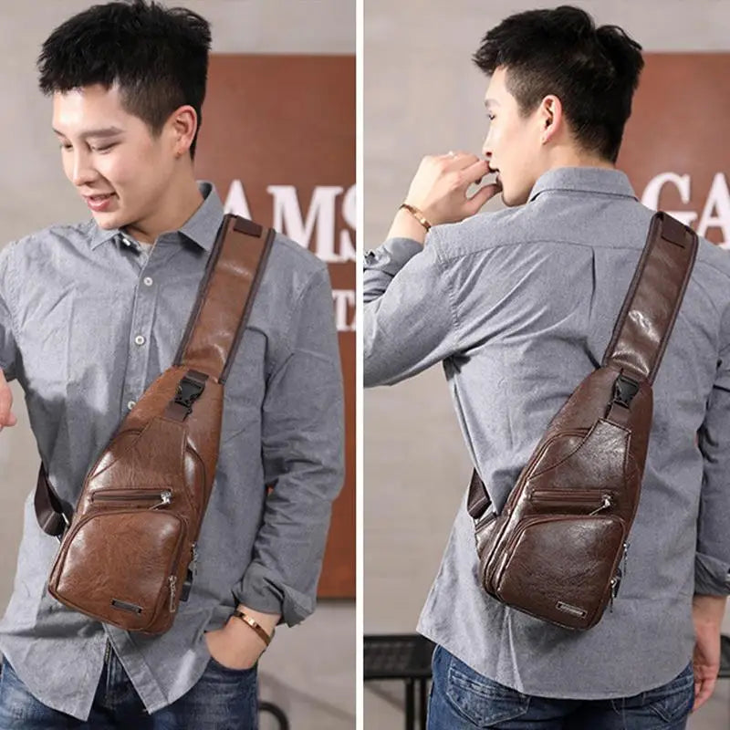 Leather Crossbody Chest Bag