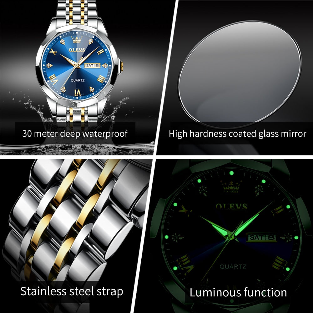 Luminous Stainless Steel Wristwatch - suniah