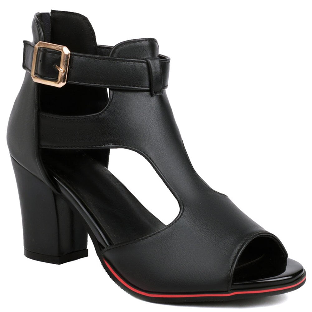 Peep Toe Sandal Heels - suniah