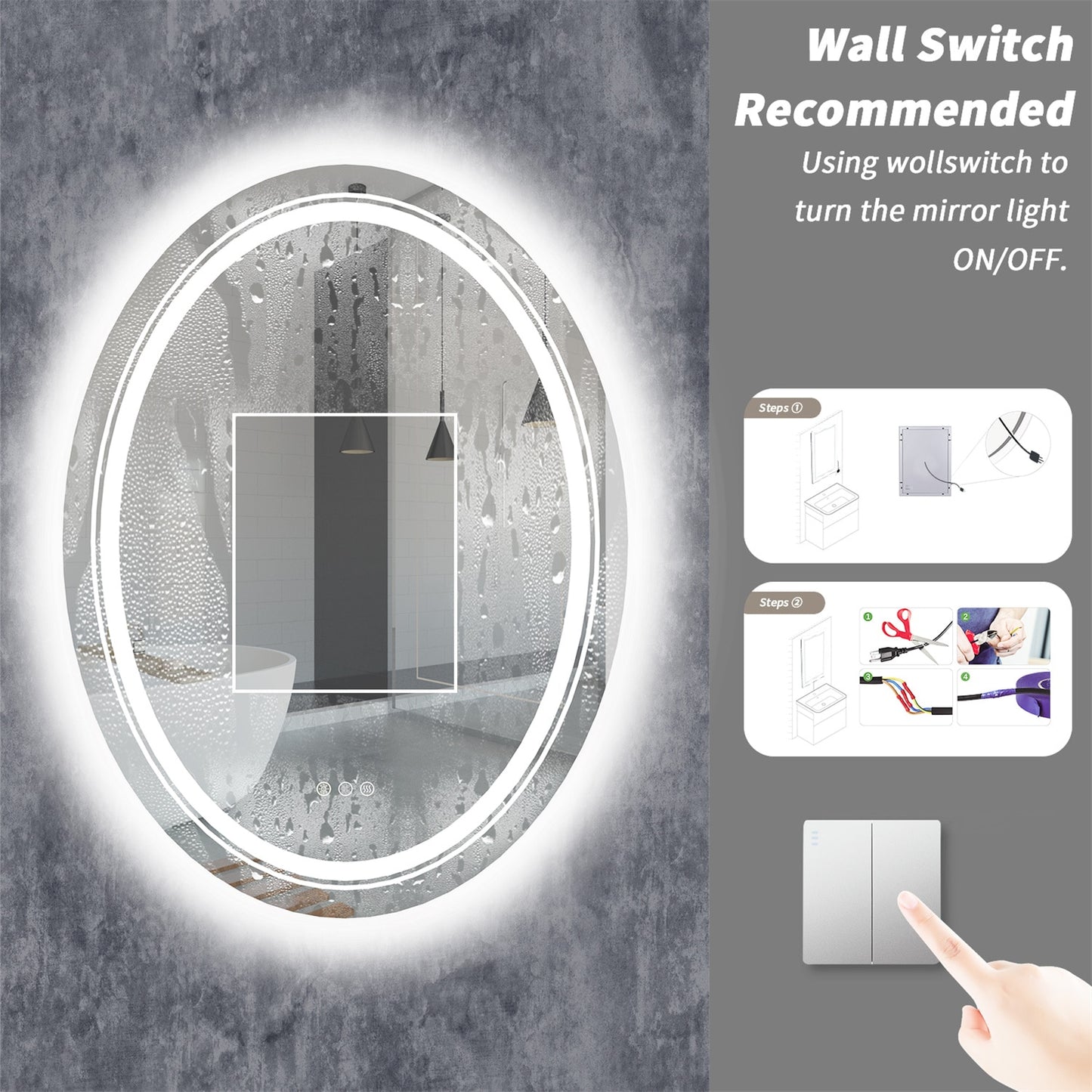 Oval LED Bathroom Mirror