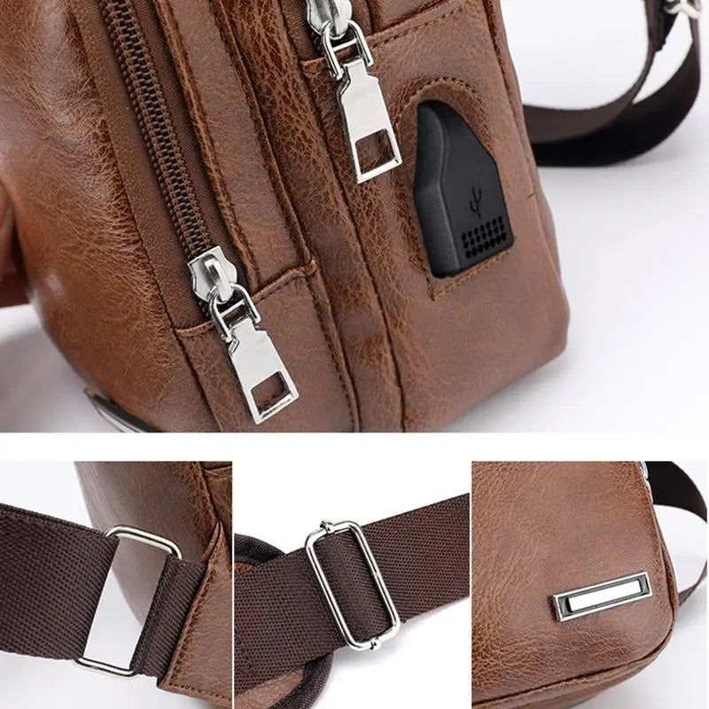 Leather Crossbody Chest Bag