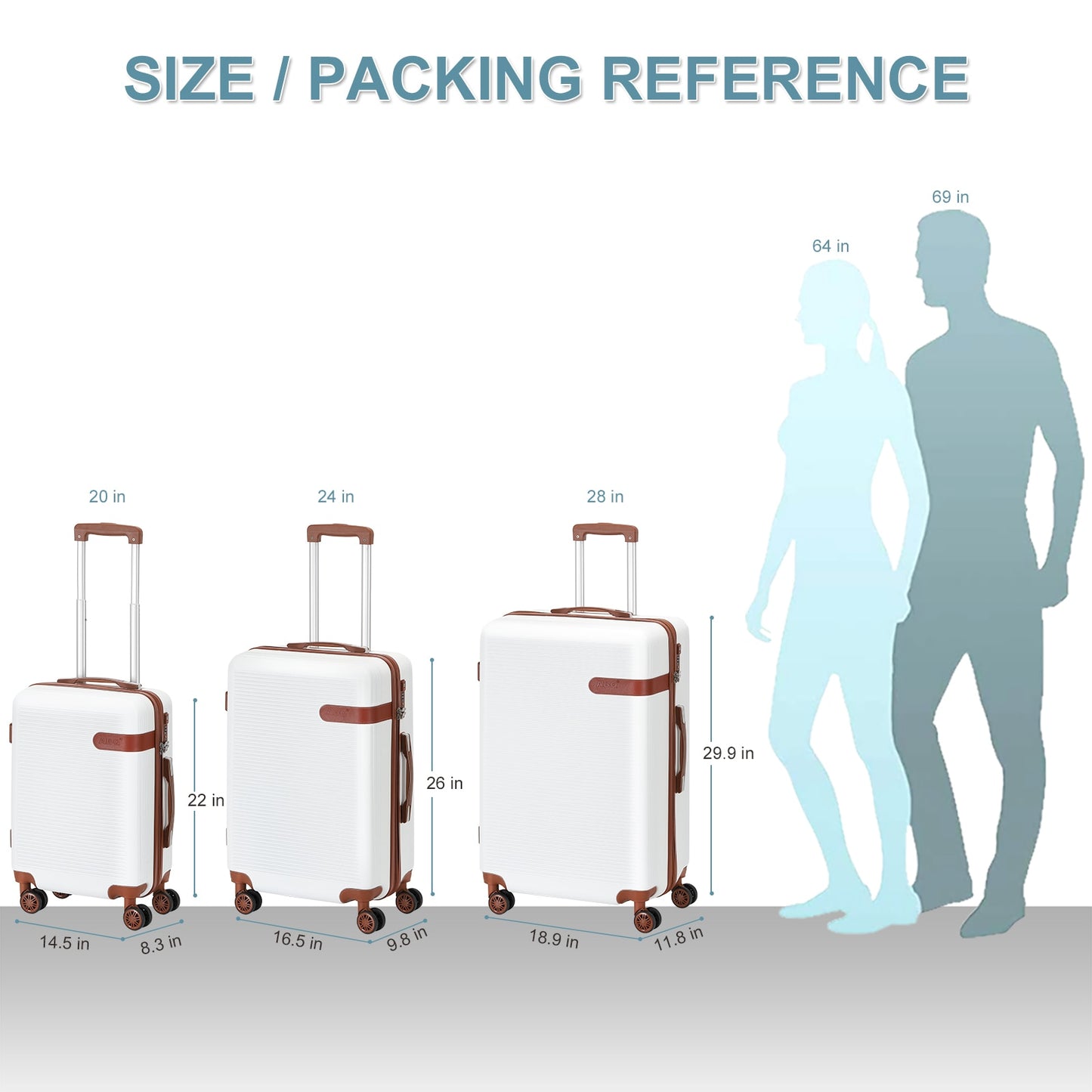 Luggage Set With TSA Lock Portable