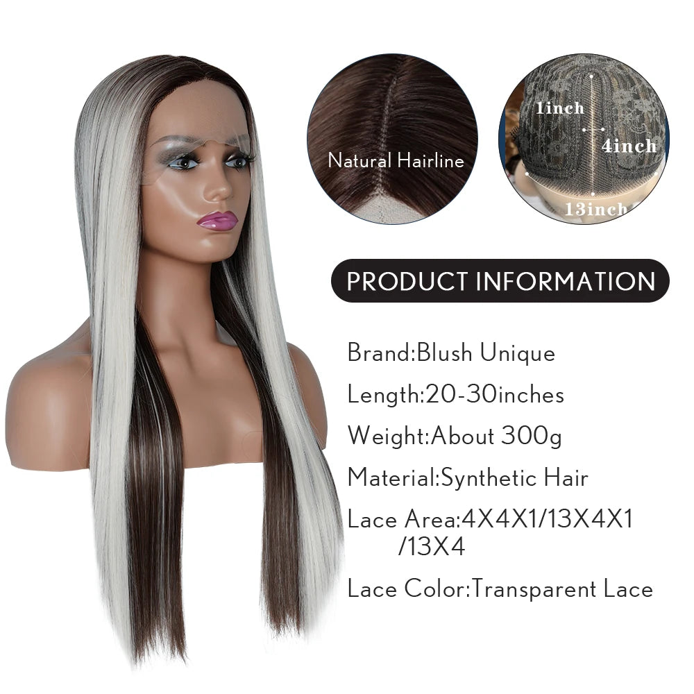 Ash Blonde Straight Lace Wig