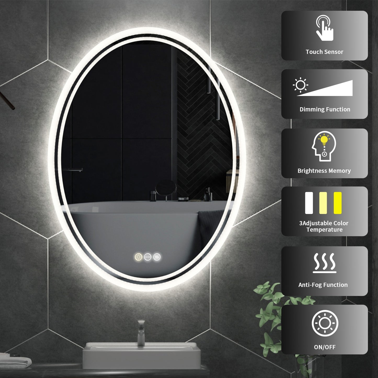 Round Vanity Mirror with Lights