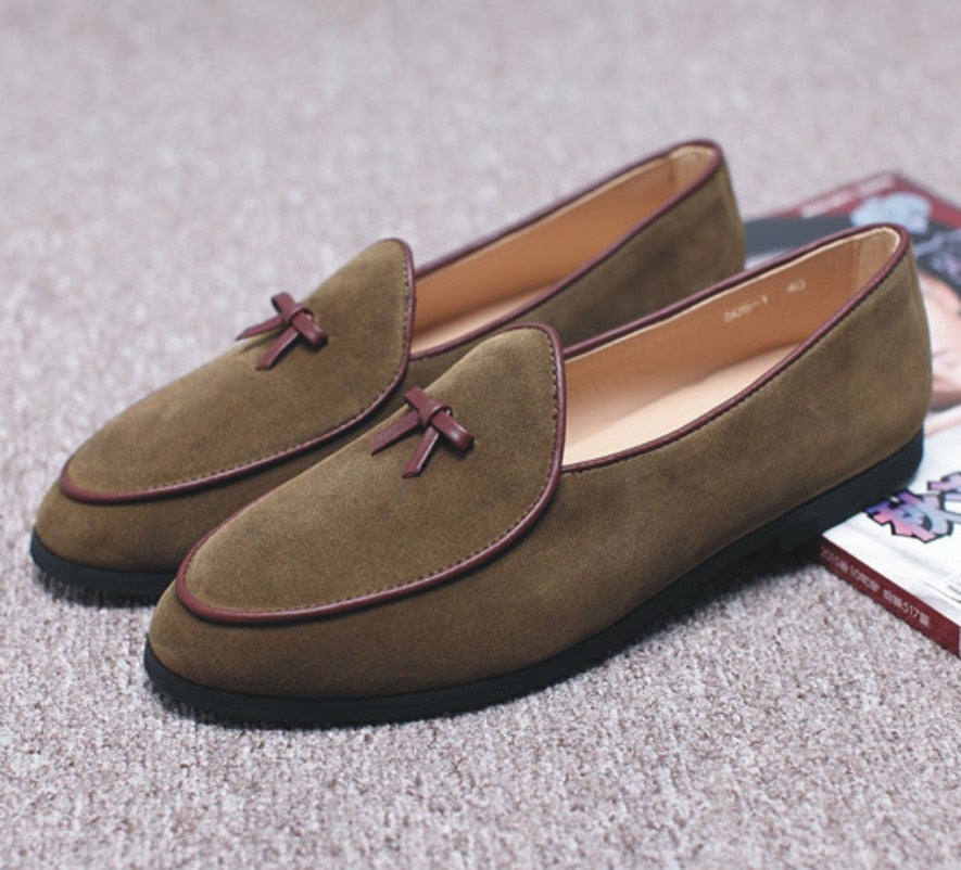 Men's Black Suede Loafers - suniah