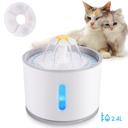 Automatic Pet Water Fountain with LED Lighting - suniah
