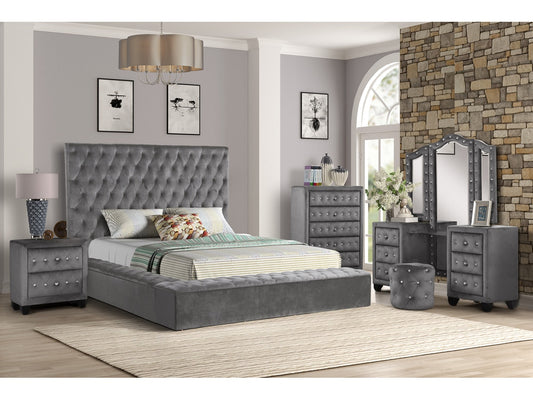 Modern Tufted Velvet Bedroom Set - suniah