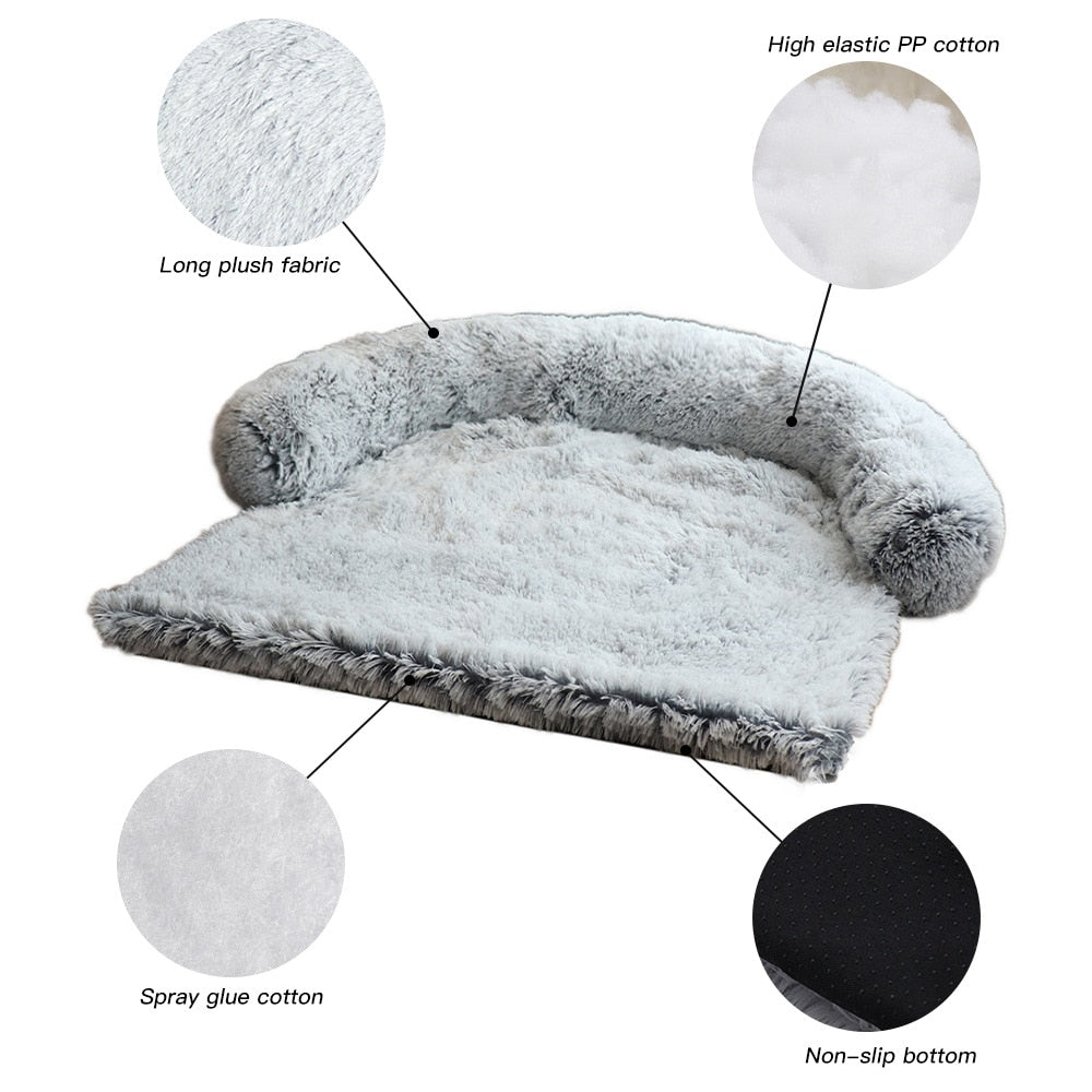 Removable Plush Pet Sofa Bed Sofa - suniah