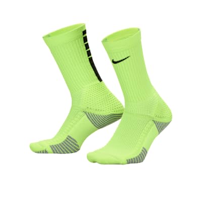 Nike Elite 2.0 Cushioned Crew Socks 1 Pair (Volt/Wolf Grey) Men's sz Medium
