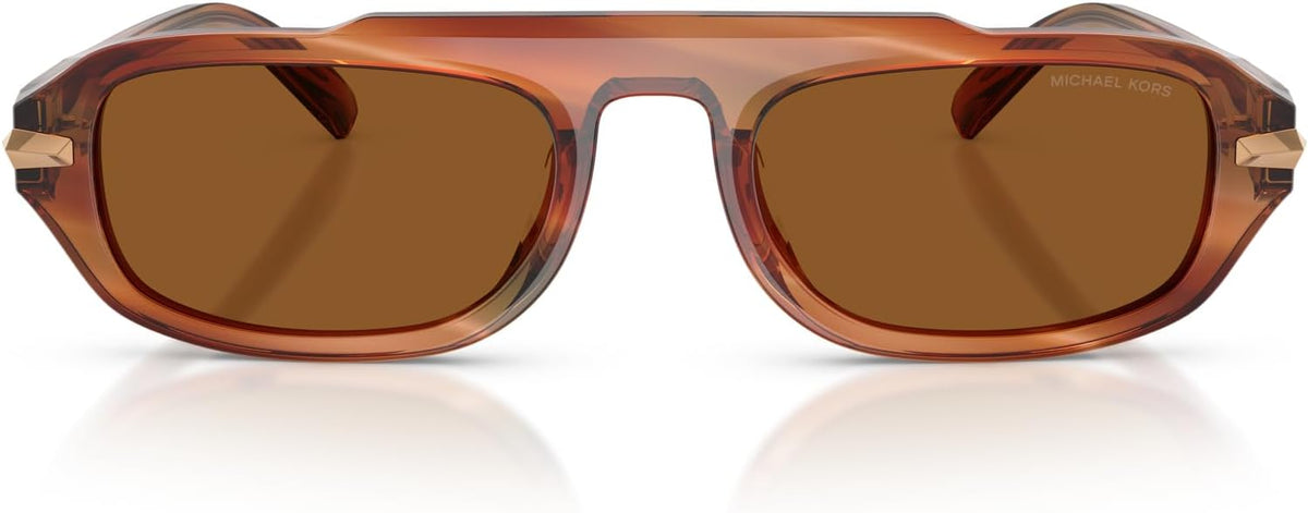 Michael Kors Mens MK2279U Watch Hill Universal Fit Oval Sunglasses, Brown Horn/Amber Monochromatic, 55 mm