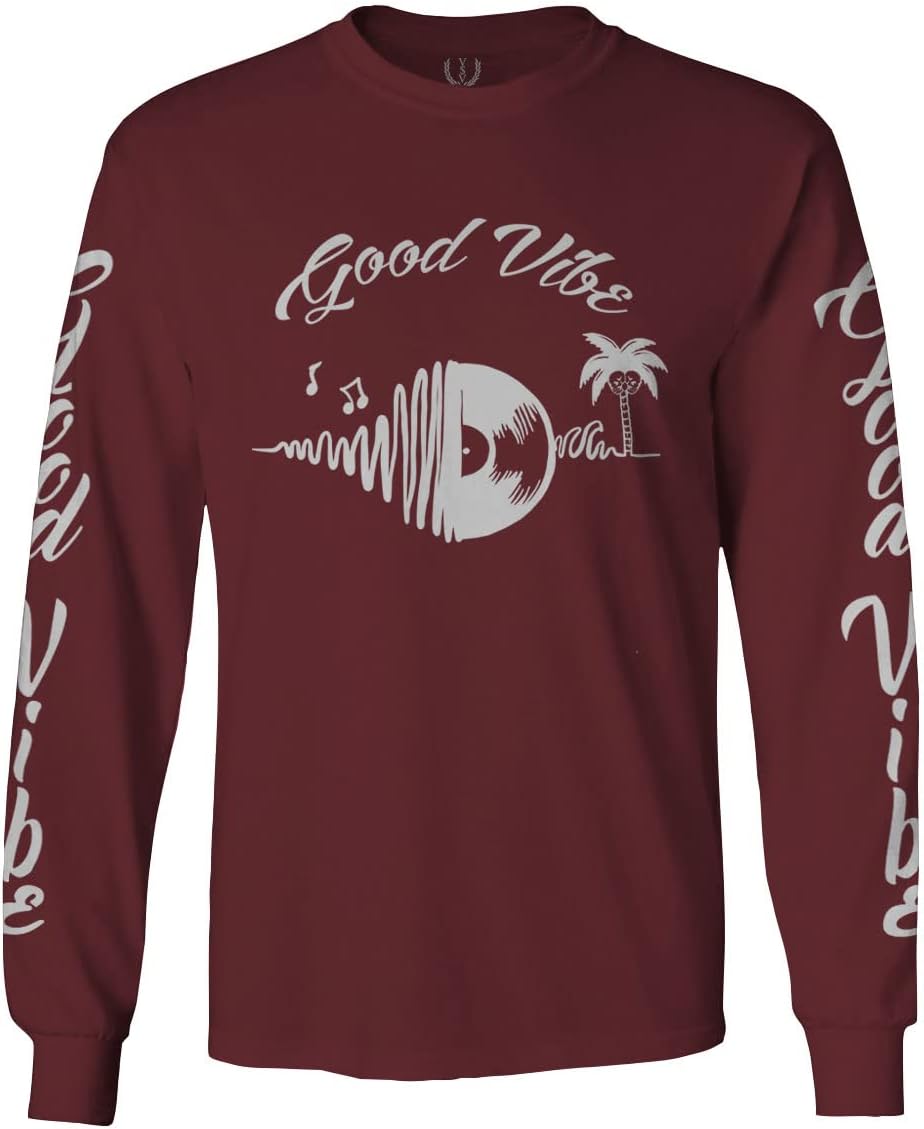 0519. dope Tropical Summer Beach Palm Tree Music Good Vibes Vinyl Streetwear Long Sleeve Men's