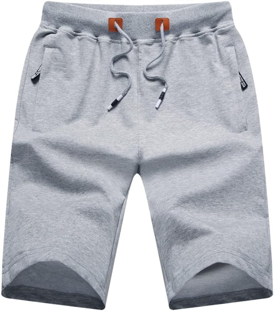 QPNGRP Mens Shorts Casual Drawstring Zipper Pockets Elastic Waist