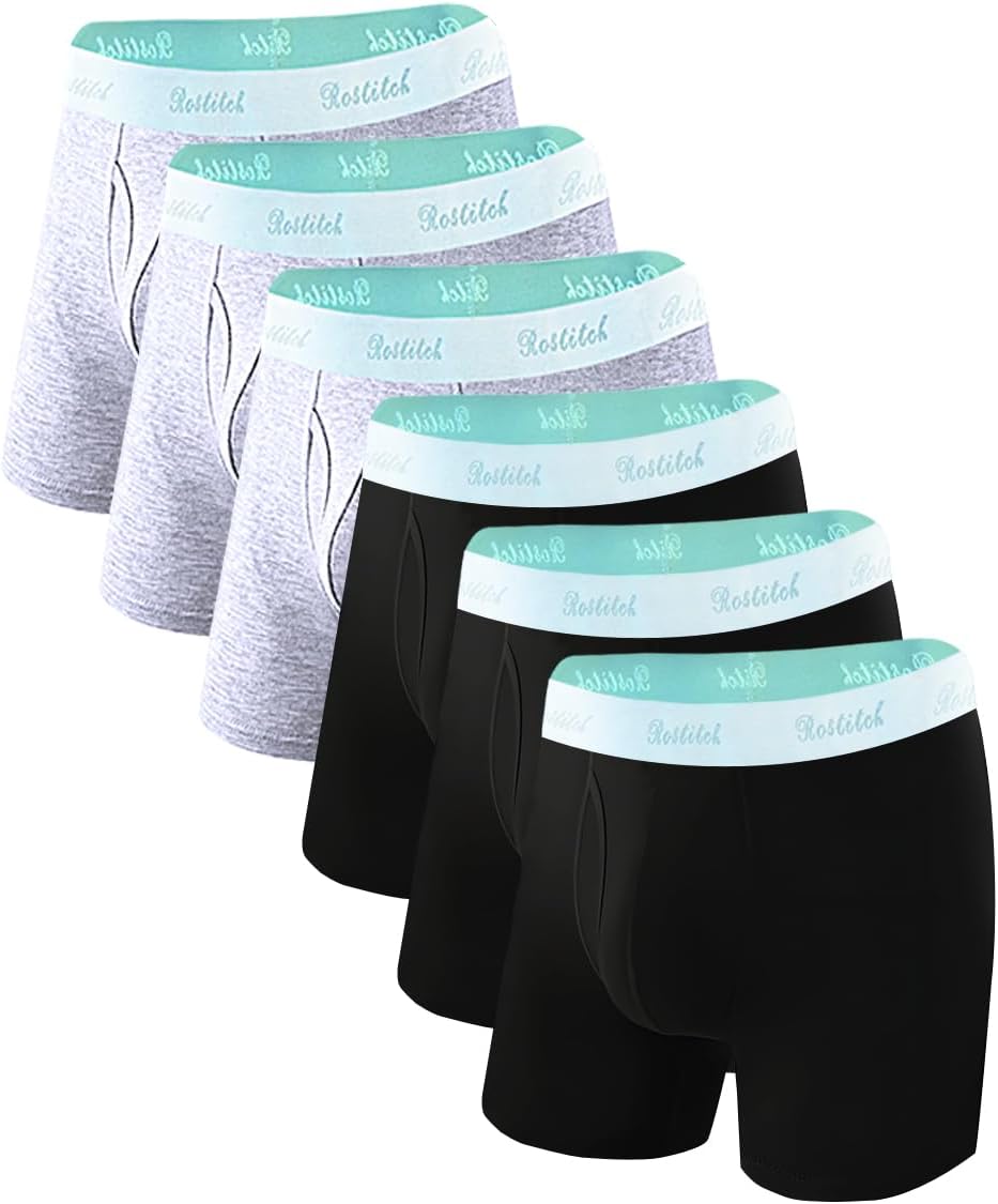 Mens underwear Upgrade bamboo boxer briefs Breathable,cool dry Soft with Fly,Super elasticity,Multipack