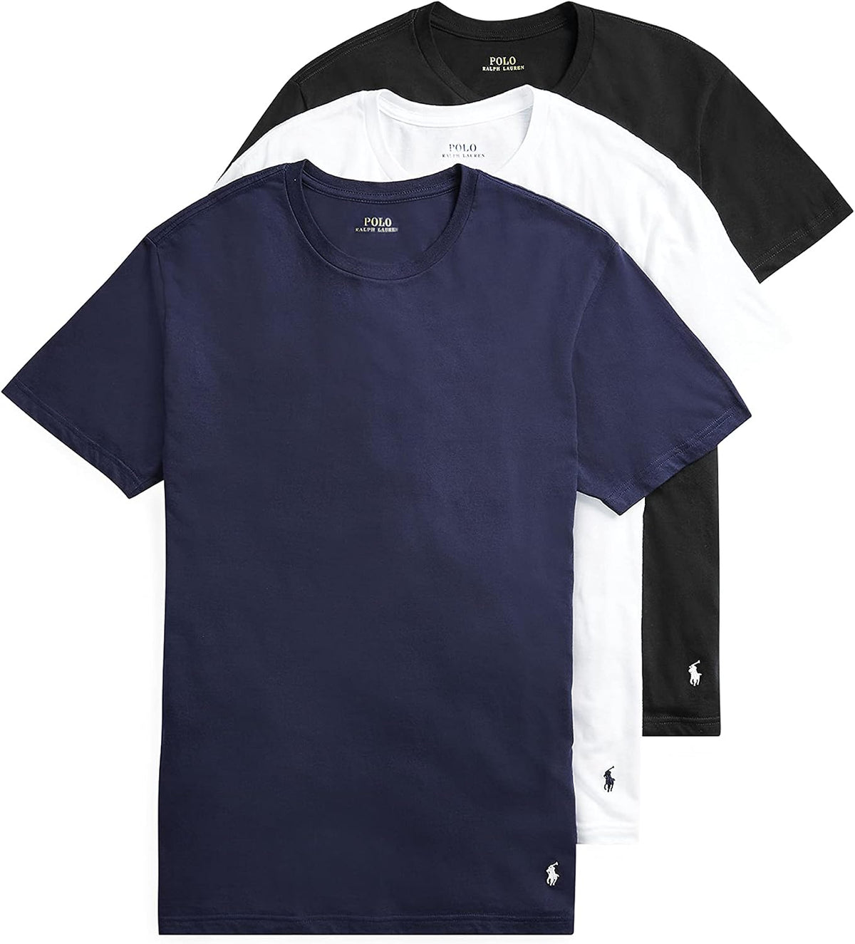 POLO RALPH LAUREN Men's T-Shirt, 3-Pack, Classic Men's Cotton Crewneck Shirts, Moisture-Wicking, (Long, Big & Tall)