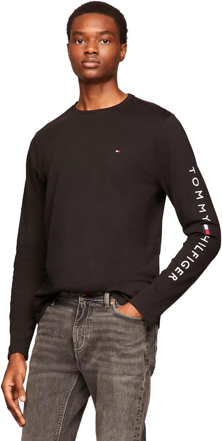 TOMMY HILFIGER Men's Long-Sleeve Tommy Logo T-Shirt Collection 2025