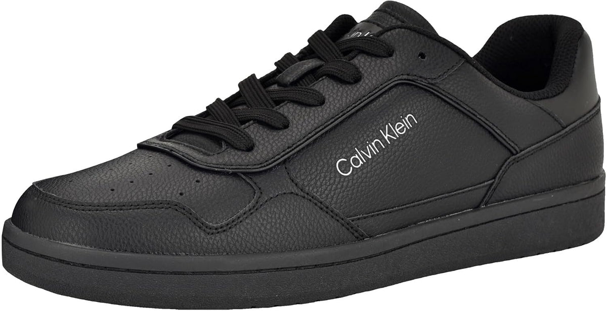 Calvin Klein Men's Landy Sneaker, Black/White 002, 10.5