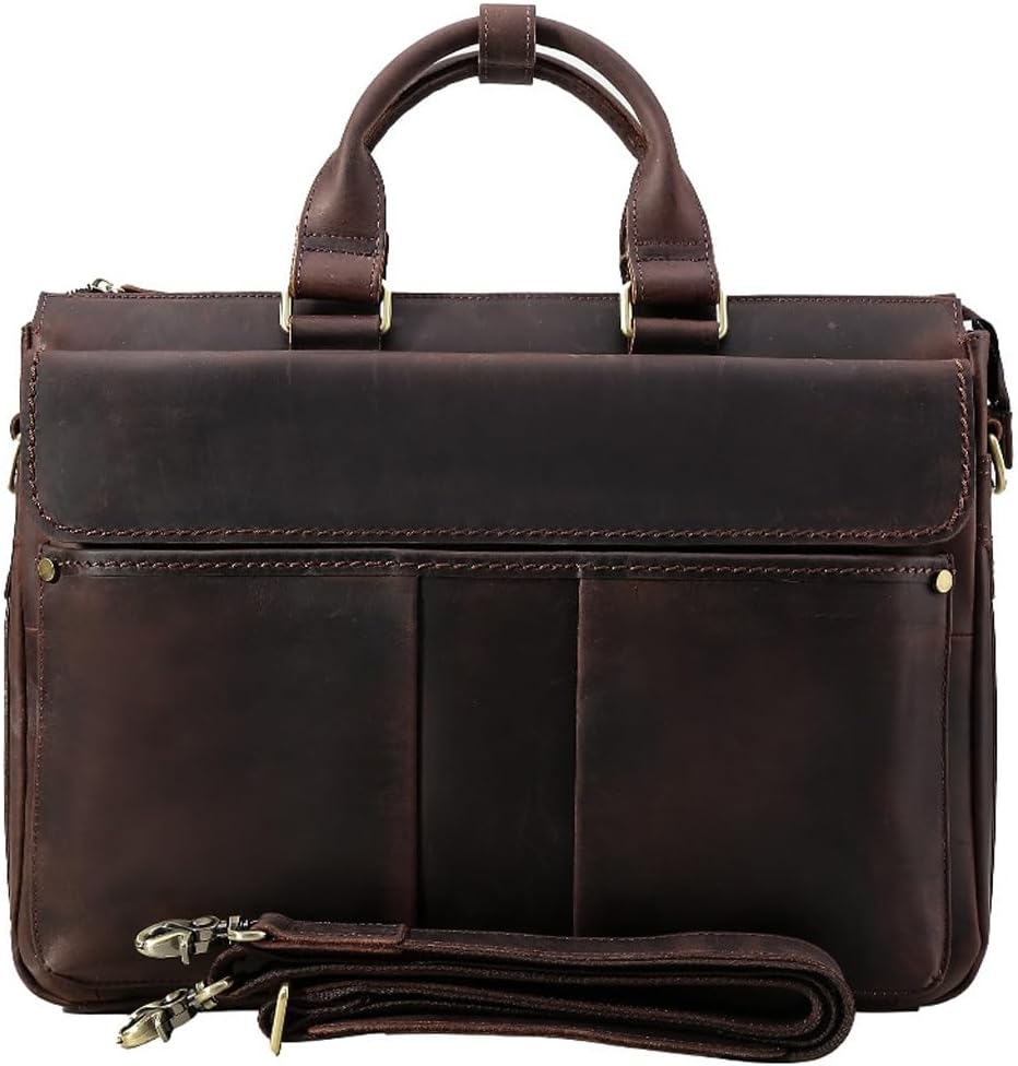 Leather Briefcase for Men,Business Travel Messenger Bag,Large Laptop Work