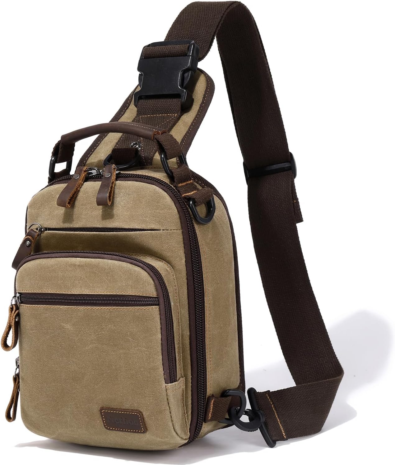 Nerlion Sling Bag for Men Waxed Canvas Crossbody Bag Chest Bag Water Resistant Shoulder Bag Casual Daypack