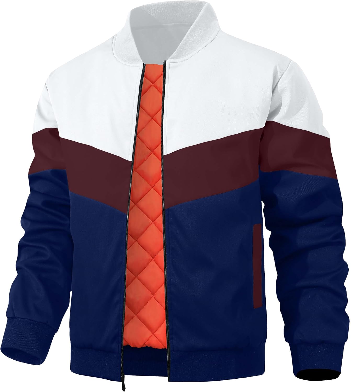 HYPESTFIT Mens Bomber Jacket Casual Windproof Fall Winter Outwear Quilted Insulated Padded Coats