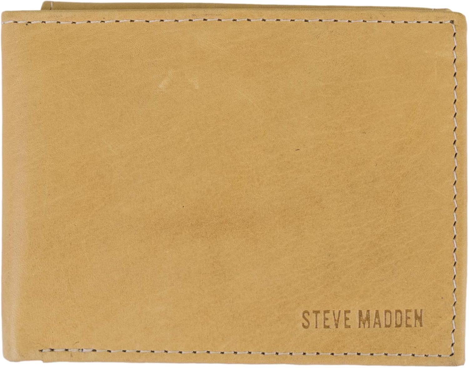 Steve Madden Men's Slim Leather Wallet with Extra Capacity Attached Flip Pockets