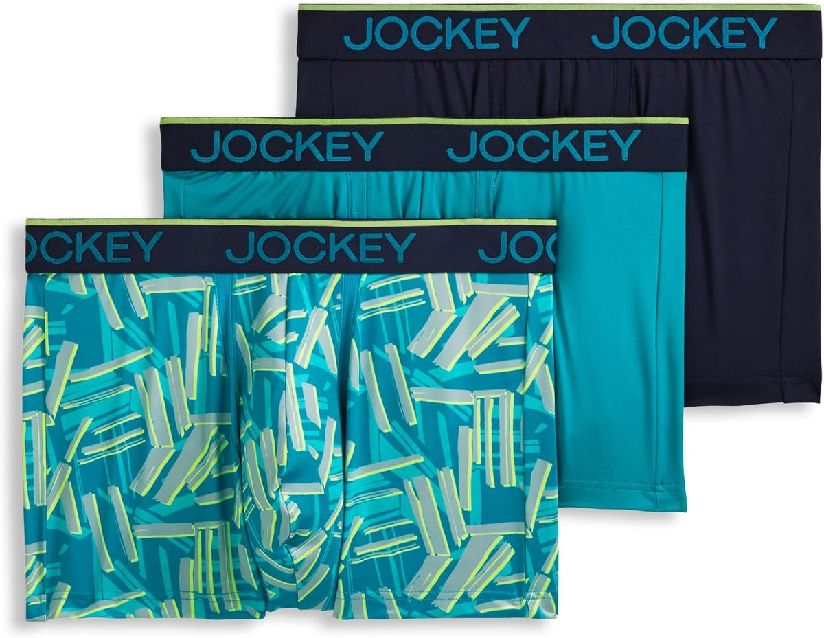 Jockey Men's Underwear Chafe Proof Pouch Microfiber 3" Trunk - 3 Pack