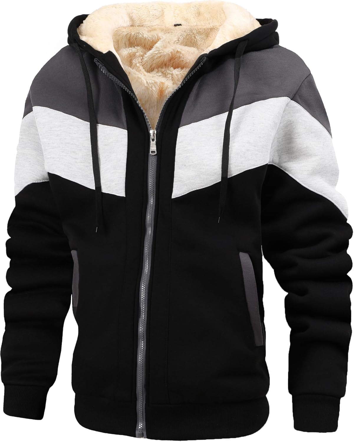 Thermal Jackets for Men Winter Warm Heavyweight Fleece Jacket Wool Warm Thick Coats Outerwear