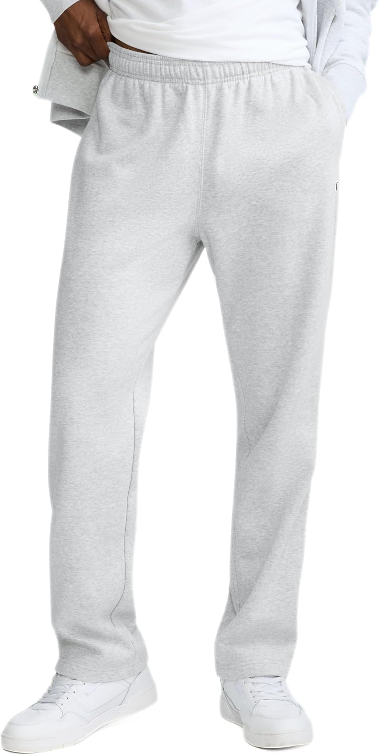 Champion Men's Open-Bottom Fleece Sweatpants, Standard Fit, Midweight Fleece, Available in Regular and Big & Tall