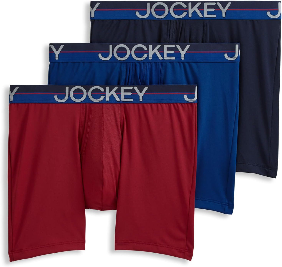 Jockey Men's Underwear Infinite Cool Microfiber Stretch 6" Boxer Brief - 3 Pack