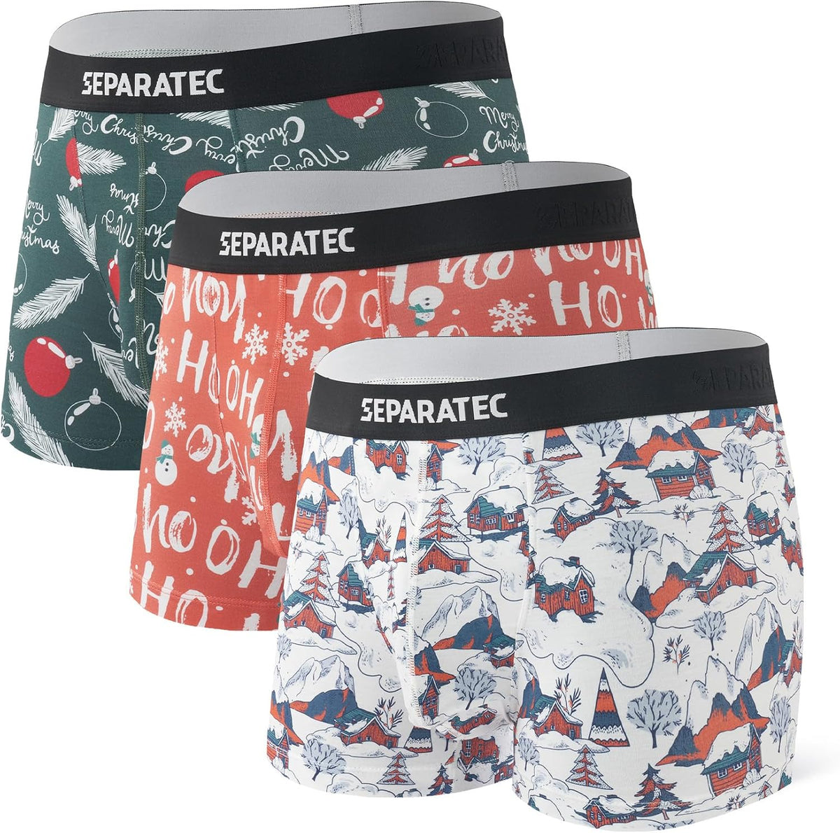 Separatec Mens Underwear Rayon Made from Bamboo Underwear Men, 3.5-Inch Legs Breathable Trunks for Men, 3-4 Pack