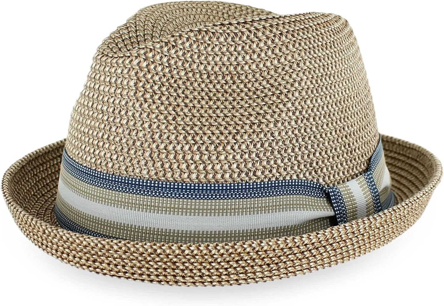 Belfry Men/Women Summer Straw Pork Pie Trilby Fedora Hat in Blue, Tan, Black