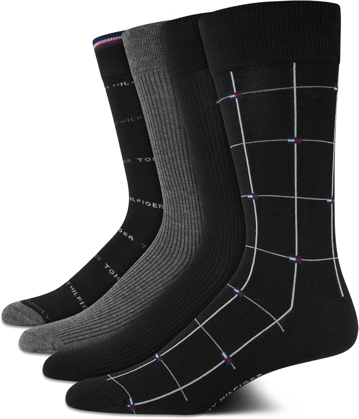 Tommy Hilfiger Mens 4 Pack Dress Crew Socks Comfort Stretch Socks