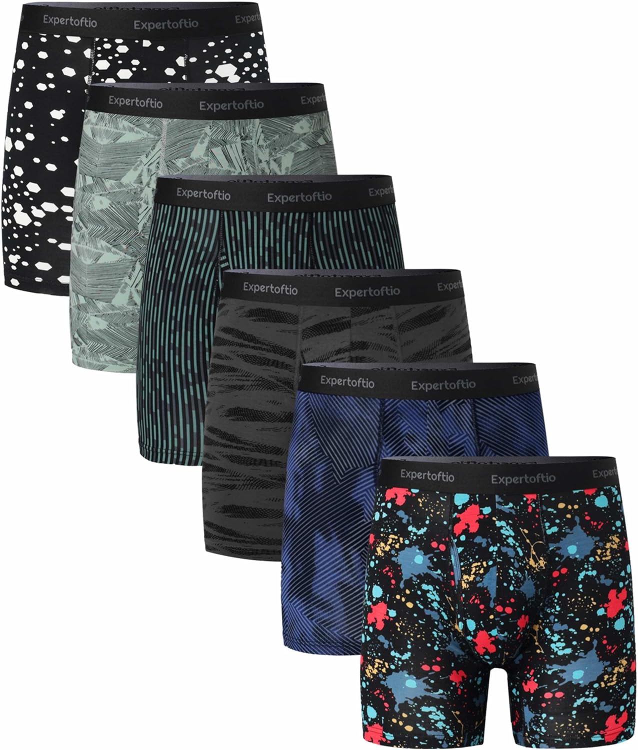 Men's Underwear Viscose from Bamboo Mens Boxer Briefs 6 Inch, Moisture Wicking Underwear for Men Pack, Open Fly