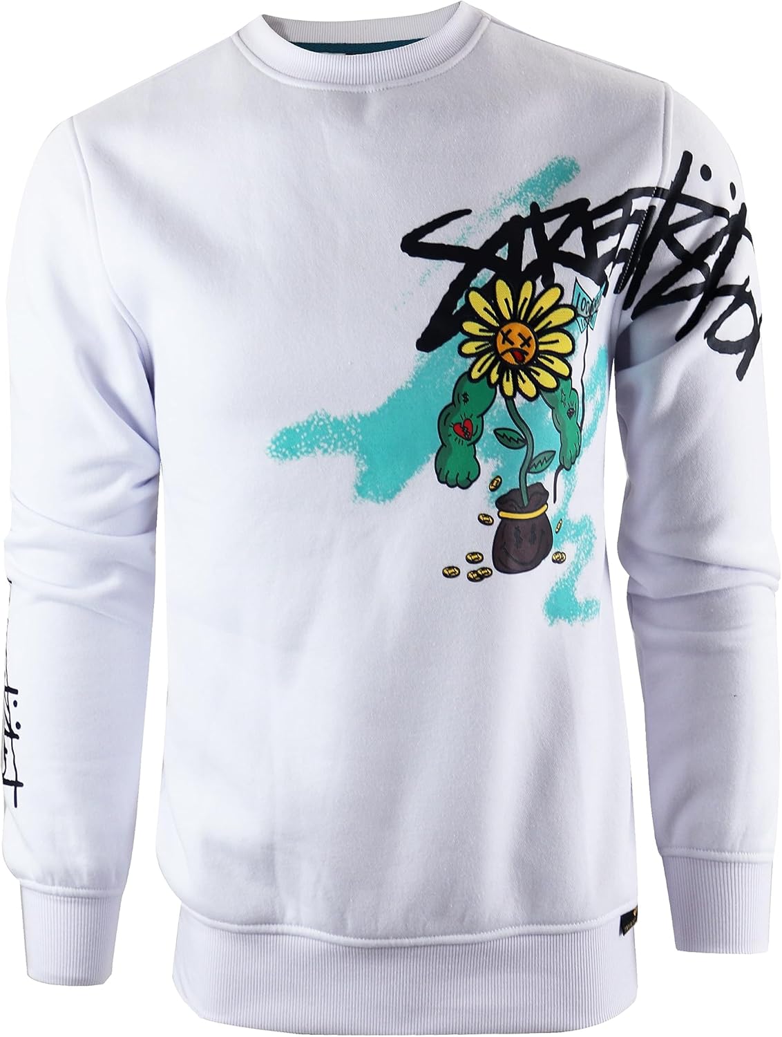 SCREENSHOT CREWNECK 3202 Mens Urban Streetwear NYC Graffiti Hip Hop Fleece Pullover Active Fashion Crew Neck Sweatshirt Top