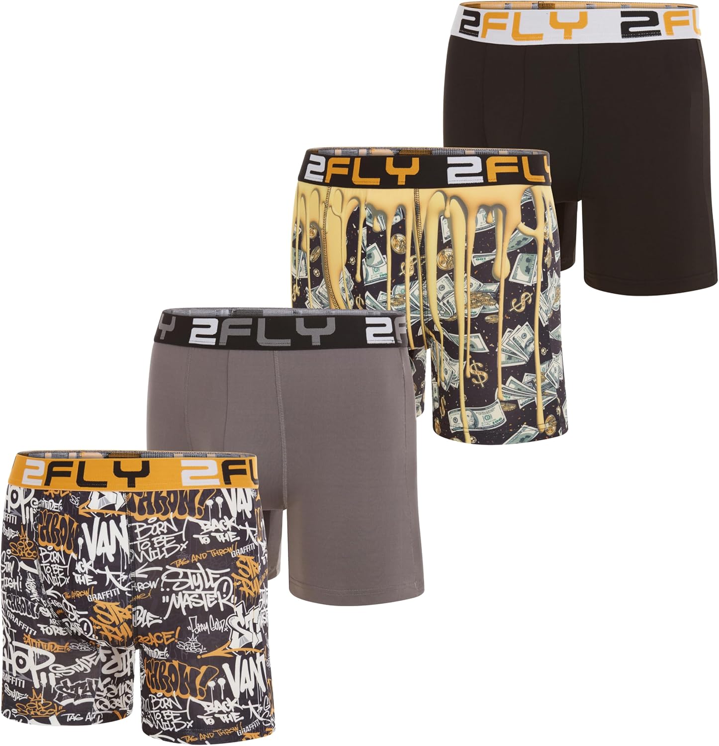 2FLY Mens Boxer Briefs Multipack Ultra Soft, Active Stretch Underwear